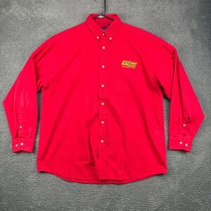 Blue Generation Mens Red Button Up Long Sleeve Work Shirt XL IPA KAWASAKI‎